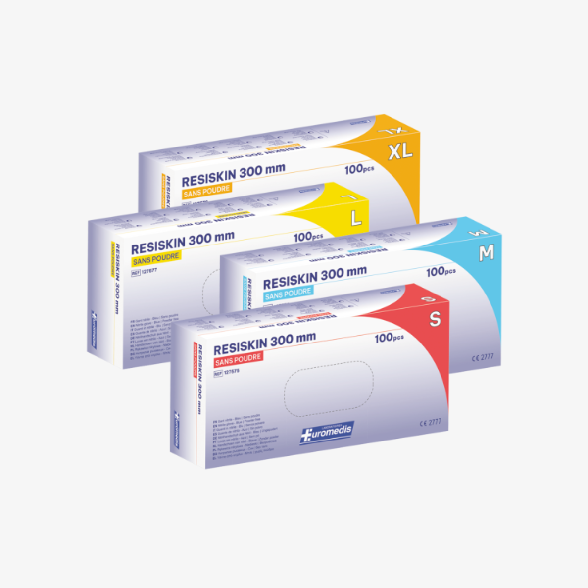 Gant d'examen en nitrile sans poudre 300mm RESISKIN EUROMEDIS Bleu